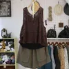 Tanks pour femmes 2024 Été Vintage Hollow Out Spliced Lace Knitting Vest Femme Couleur solide Crochet de fleur de crochet Light Pulls Femme D285