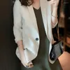 Veste de costumes de femmes Blazer femme blanc vêtements extérieurs vêtements massifs pour femmes lâche 2024 apporter des arrivées de vêtements de luxe coréens