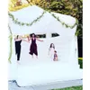 4,5 mlx4,5mwx3,5 mh (15x15x11,5ft) Full PVC White Wedding Bounce House Classic uppblåsbart bouncy Castle med Blower Mat Air Jumping Bouncer för Bridal Event Party