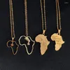 Collane a pendente Africa Mappa collana in acciaio inossidabile per donne uomini oro colore etiope africano hiphop ad afro gioielli accessori all'ingrosso