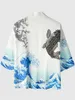 Camicie casual maschile 2024 Summer Streetwear Kimono Cardigan Print Men giapponese Shirt oversize Hawaiian Harajuku Y2K Cosplay asiatico