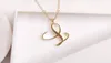 10pstiny Swirl Начальное ожерелье по алфавиту All 26 Английское золото на курсивном роскошном монограмме название буквы