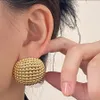 Fashion Unique Exaggerated Hollow Round Ball Earrings for Women Light Luxury Top Design Hig-end Metal Ring