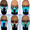 Masques de cyclisme Costume de masque activé Sound Light Up Halloween Party Luminous Voice Control Mask for Party Cosplay KKA80464097859