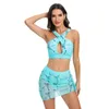 Swimwear femminile 2024 Swimsuit Swimsuit Summer Push Up da 2 pezzi Tankini Set Criss Criss Criss con costume da bagno di copertina