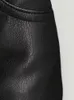 Damesbroek vrouwen zwarte matte faux leer hoge taille recht met pocket dames vintage stretch pu vloer lengte broek aangepast