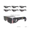 Lunettes 3D 500 x papier d'éclipse solaire total pour le cadre de visualisation Protégez vos yeux de la maison électronique de livraison de gouttes 231025 O DHTFK