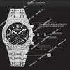 Cagarny Full Diamond Mens Relógios Hip Hop Iced Out Relógio de Pulso de Quartzo Masculino Prata Bling À Prova D 'Água Relógio Masculino Cronógrafo Reloj Relógio de Pulso