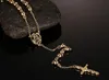 Fashion Long rosary beads chain Men039s charm Jesus Necklace pendants stainless steel men039s jewelrySilverGoldRose Gol4034430