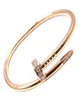CA Classic Banles Gold Silver Nail Designer Bransoleta Tytanium Stalowa Mankiet Boguła Nlay Diamond Bracelets Women Mens Love Biżuteria G2177548