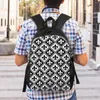 Backpack Black Fleur de Lis et Diamond Pattern Travel School Book Bookbag Fleur-de-Lys Lily Floral College Daypack Sacs