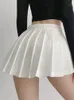 Zoki seksowne kobiety plisowane spódnice wysokiej talii Summer Vintage mini koreańsko -tenisowy student tenisowy biały spódnica taneczna 240420