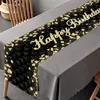 Feestdecoratie zwart blauw goud verjaardagstafel loper tafelkleed volwassen 30 40 50 jubileum bruiloftspullen