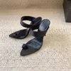 Hausschuhe Frühling Herbst Frauen Mode Seiden High Heels Schmale Bandrutschen Flip Flop