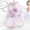 Vêtements de vêtements pour chiens Summer Cat mince Jupe Princesse légère Tulle floue bord rose robe violette PET L3635