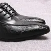 Chaussures habillées hommes noirs brun printemps de haute qualité authentique cuir formel de mariage classique maritime de mariage Sylemi