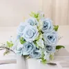 Decoratieve bloemen nep bloei decor elegante kunstmatige rozentak met stengel voor thuis bruiloftsfeest faux zijden bloem indoor stijlvol