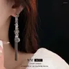 Dangle Earrings Silver Needle Round Ball Tassel Long Niche Versatile Temperament Light Luxury High-end For Women