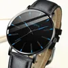 Montre-bracelets 4pcs / set Fashion Men's Fashion Casual Blue Blued Quartz Watch et Bracelet Bracelet Idéal pour les cadeaux