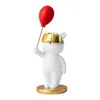 Objets décoratifs figurines dessin animé ballon ours de téléphone stand résine charmes mignonne miniatures accessoires de décoration de maison salon t240505