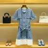 S French Style Denim Dress Spring Elegant High End Women Middle для женщин