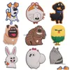 Smycken Moq 20st PVC Cartoon Dog Rabbit Chicken Cat Shoe Decoration Charm Buckle Accessories Clog PINS Knappar Dekorationer för band DHLXC