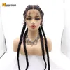 EUR US US US MATTE FULL LACE FRONT WIG HD MEMALE LONG BRAIDSYU GUBIAN LACEブレード高温化学繊維編組コスプレパーティーホリデー