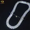 Topkwaliteit hiphop pass diamant tester maan vorm stijl 15 mm 925 sterling zilveren moissaniet cubaanse linkketen