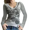 Женские футболки Edhomenn Gothic Vintage Tops для женщин модный принцип с длинным рукавом Slim Fit футболки Y2K Grunge Streetwear