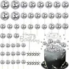 Partyzubehör 35pcs DIY Disco Ball Cupcake Toppers Acrylhart Geburtstagstorte Toper Kernstück Dekor Thema für