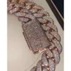 Iced Out 20 Mm Vvs Moissanite Diamond Thick Cuban Link Chain 925 Sterling Silver 24 Inches Cuban Necklace for Men Gifts