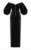 Feestjurken diep v nek lange fluwelen jurk dames herfst puff mouw slik bodycon vintage slanke elegante avondhuwelijk 2024