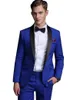 Costumes masculins 2 pièces Classic Classic Solid One Button Châle Revers Smoking Veste et pantalon