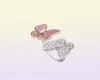 Fashion Crystal Butterfly Anneaux pour femmes filles original charme empilable Ring Fit Couple Family Friend Party Bielry296B8651960