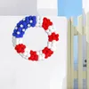 Fleurs décoratives Independence Day Garland Patriotic USA Flag Flag Wreath Stars Decoration for Front Door Mur