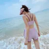 Badeanzug von Frauen Badeanzug Feminine Bauch bedeckendem Push-up Bikini Vierköpfig Sports Spa Beach Kee