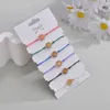 Brazalete de 6 piezas Bohemian Colorful Rope Tarjeta de girasol Conjunto de tarjeta de girasol para mujeres Pulseras para mujeres