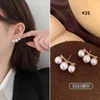 Dangle Earrings MINAR Korean Multiple Imitation Pearl Earring For Women Gold Color Metal Ball Round Geometric Drop Wedding Jewelry Gift