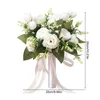 Декоративные цветы букеты невесты для свадеб в западном стиле белая роза искусственный шелковый цветочный свадебный букет домашний офис
