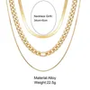 Anhänger Halskette modische goldene Schlangenkette Halskette für Frauen 2024 Vintage Multi-Layer Schnalle Halskette Frauen Schmuck Halskette Q240430