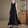 Lässige Kleider Kleidung Japanisch Lose A-Line-Weste Kleid für Frauen vielseitig 2024 Frühlings-/Sommer-Baumwollwäschelhäute K949