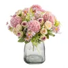 Fiori decorativi rosa crisantemo seta bouquet artificiale per la casa di nozze decorazioni di fiori ornamentali corona natale accessori fai -da -te