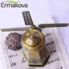 Dekorative Objekte Figuren Bronzern Highlighter Antike Bronze Holländische Windmühle Statue Metalleinrichtung Artikel Holland Windmill Figurinehome Office Deskto