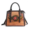 Сумки для плеч цветочные женщины сумочка подлинная кожаная сумка 2024