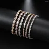 Strand Fashion Crystal Tennis Armbänder für ein verstellbare glänzende kubische Zirkonia -Armband Hochzeitspaar Handketten Juwely Geschenk