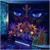 Tapestres Escent Tapeçaria Europeia e Americana Luz Negra Pôster Poster Home Decoração Background Psychedelic Trippy 23021 DHMZX