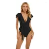 Mutade feminina 2024 Sexy Solly Solid One Piece Ruos-de-banho de maiôs acolchoados Bandagem Bandagem Bodywear Bodysuit Monokini