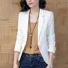 Kvinnors kostymer S-4XL Women Blazer Jacket Short Slim Spring Autumn Casual Office Work Plus Size Black White Green