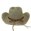 Breda brimhattar Western St Cowboy for Women Men Summer Beach Panama Cowgirl Cap Sun Protection Top Hat Sombreros de Mujer Drop Delivery Otecl