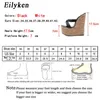 Marca de moda ao ar livre de verão Eilyken Sandálias de alta qualidade Women Weldes Heels Sapatos de lazer 240430